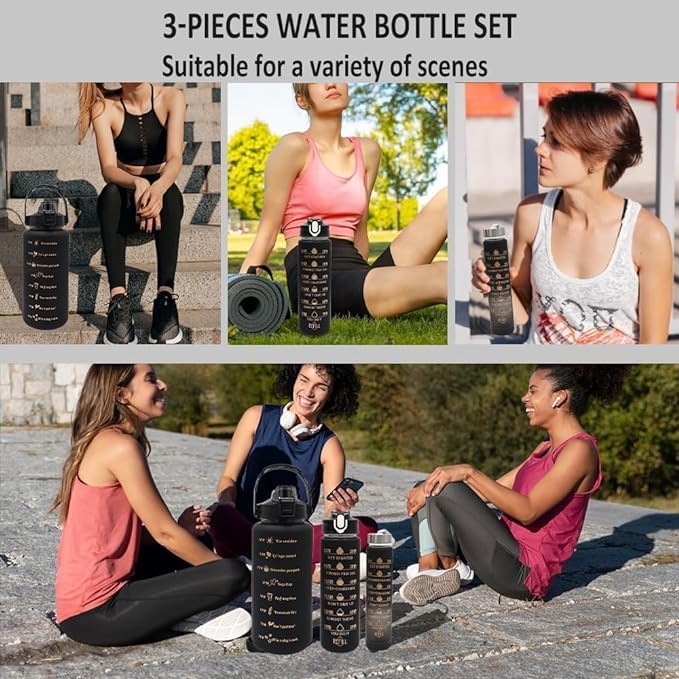 Set of 3 Motivational Gym Bottles