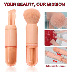 4 in 1 Travel Makeup Brush Set | Portable, Mini, Easy to Use